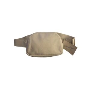 Beige Canvas Belt Bag Fanny Pack Adjustable Strap Minimalist NWT